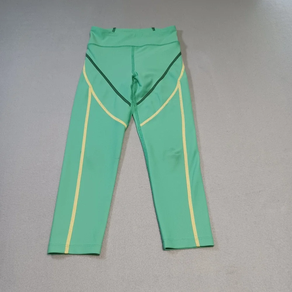 Old Navy Active Powersoft High-Rise Leggings Green Yellow Girls S 6-7 507944-02‎